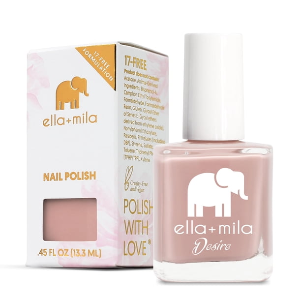 Ella+mila Esmalte de uñas Desert Suede - Esmalte de uñas nude de secado rápido - Esmalte de uñas marrón nude sin 17 y resistente a las astillas - Esmalte de uñas regular vegano y libre de crueldad - E