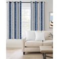 thumbnail image 2 of Navy Blue Boho Blackout Curtains for Bedroom/Living Room, Thermal Insulated Kitchen Curtains, Southwestern Striped Abstract Grommet Darkening Window Treatment Drapes 52"x63"x2, 2 of 8