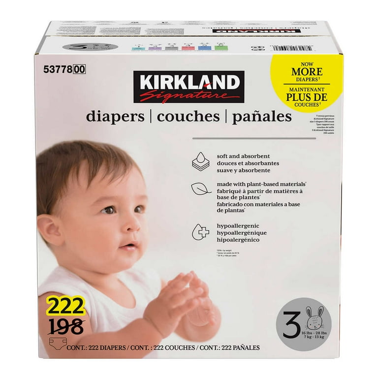 kirkland diapers size 3 198 count
