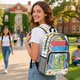 thumbnail image 2 of Xoenoiee Giraffe Flower Print Clear Backpack for Girls, Large Capacity School Backpack PVC Bookbag Heavy Duty Bookbag Lightweight Casual Daypack with Adjustable Strap for Travel Hiking School, 2 of 7