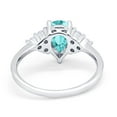 thumbnail image 3 of Art Deco Teardrop Pear Wedding Ring Simulated Paraiba Tourmaline CZ 925 Sterling Silver Size 7, 3 of 5