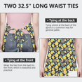 thumbnail image 6 of Yellow Lemon Fruit Slices DarkBlue Pattern Apron-Garden Aprons for Women with Pockets-Cotton Linen Waterproof Kitchen Cooking Gardening Aprons Adjustable for Kitchen,Cooking,BBQ and Salon 33x27 Inch, 6 of 7