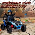 thumbnail image 3 of Qaba 12V Kids Ride On Car Truck with Dual Motors, Rear Suspension, Battery Powered Electric UTV Vehicle with Remote Control for 3-5 Years, Blue, 3 of 9