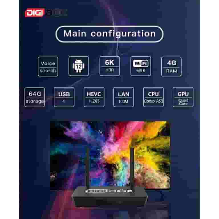 その他 Digi Box D3 Plus 4GB RAM 64GB Storage DIGIBOX D3 Plus Android 12.0 4GB+64GB Supports WiFi 6 Smart