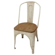 Set of 2 Metal Chairs with Vintage Wood Seat by JIMCO LAMP CO.