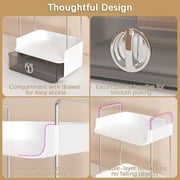 Garmic 2 Tier Bathroom Counter Organizer, Multi-Purpose Makeup Organizer Countertop for Vanity Bedroom Bathroom Kitchen, White