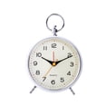 thumbnail image 1 of Reloj despertador mecánico de escritorio de metal con luz y vibración, alarma analógica. blanco, 1 of 9