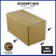 thumbnail image 2 of EcoSwift Brand Premium 8x4x4 Cardboard Boxes Mailing Packing Shipping Box Corrugated Carton 23 ECT, 8"x4"x4", Brown, 40-Pack, 2 of 6