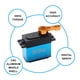thumbnail image 3 of Servo 30 kg Servo 2pcs Metal Gear Servo Water Waterproof Para 1/8 1/10 1/12 Cars RC RC Robot Boat Manipulación con Brazo 25T, 3 of 7