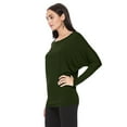 thumbnail image 2 of Women's Dolman Sleeve Knit Tunic Top Solid Long Sleeve Draped Loose Fit Pullover, 2 of 3