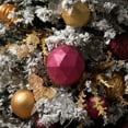 thumbnail image 6 of Vickerman 8" Berry Red Glitter Geometric Ball, 6 of 6