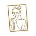 thumbnail image 2 of Arte mural minimalista abstracto de mujer, dibujo lineal, arte mural, decoración moderna, arte en metal Vista trasera, 2 of 8