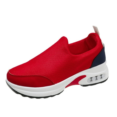 

Women s Running Shoes Leisure Women s Slip On Travel Soft Sole Comfortable Shoes Outdoor Mesh Shoes Runing Fashion Sports Breathable Shoes sneakers for Women cloth Red