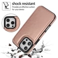 thumbnail image 5 of Designed for iPhone 16 Pro Wallet Phone Case,With Card Slots,PU Leather Back Folio Flip Kickstand,Double Magnetic Clasp and Durable Shockproof Rugged Anti-fall Phone Case,Rosegold, 5 of 11
