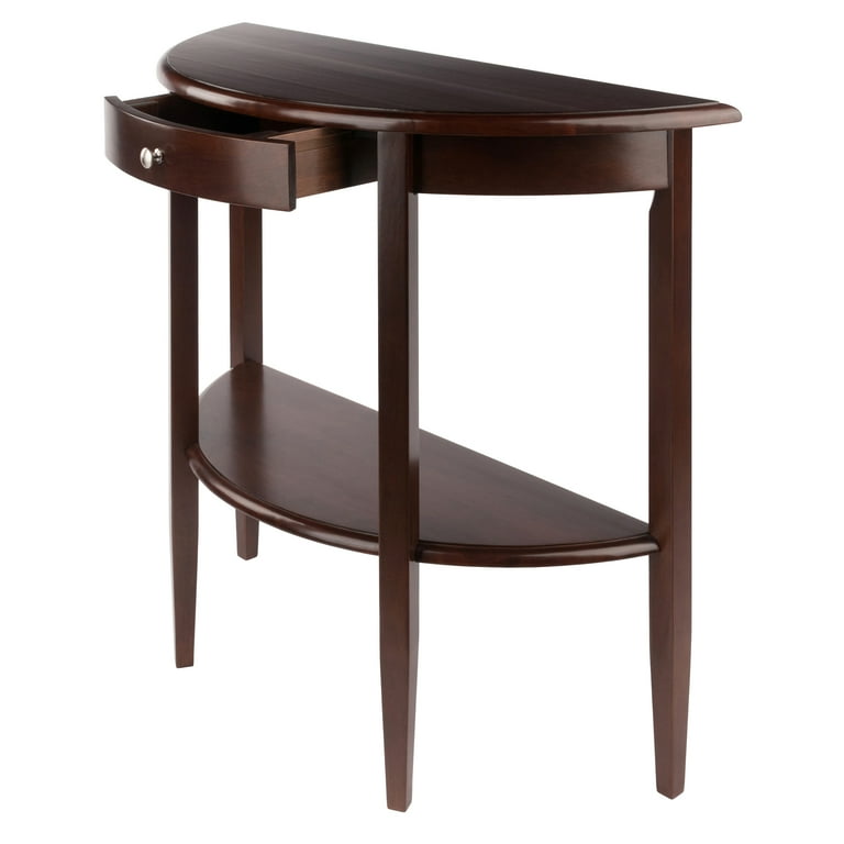 Half moon entryway table with drawers discount