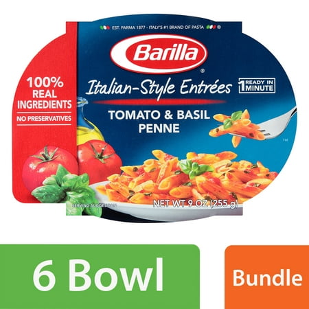 (6 Pack) Barilla Pasta Italian-Style Entrees Tomato & Basil Penne 9 oz (The Best Italian Pasta)