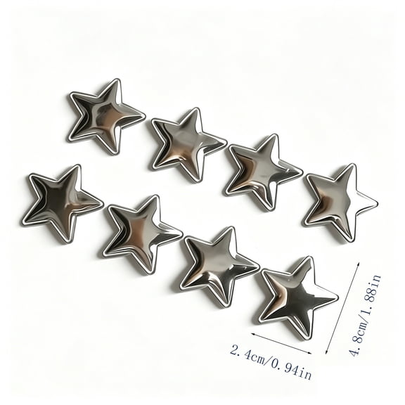 Star Magnets for Fridge, 10 Pack 3D Pentagram Metallic Refrigerator Magnets, Resin Electroplated Waterproof Fade-Resistant Magnetic Stickers for Whiteboard, Locker, and Home Decor