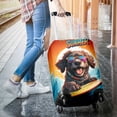thumbnail image 3 of Retro Surfing Portuguese Water Dog in Cool Sunglasses Hello Summer Waves Travel Luggage Cover PWD Portie Fishing Dog Lover Suitcase Dust Protective Decor - 10001, 3 of 5