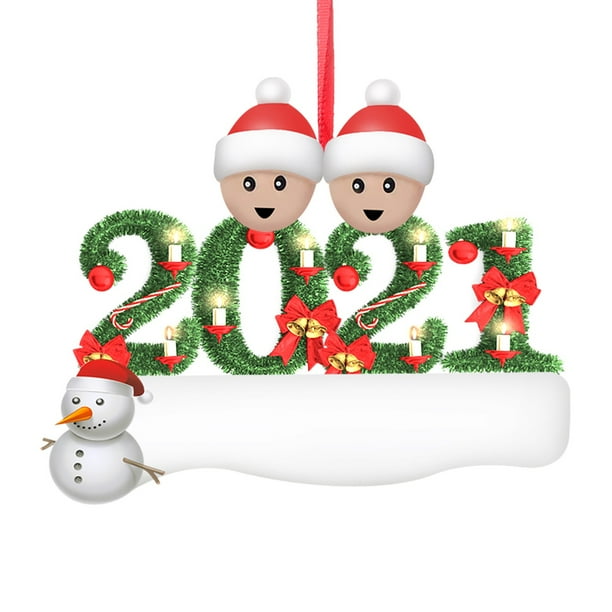 Fiudx Adorno Navideño Personalizado, Decoración Navideña de Pvc, Diseño Familiar Personalizable, Material Duradero, Ideal para Colgar En El Árbol, Ideal para Regalar, Tamaño 10 Cm, Edición 2021