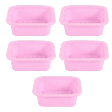 

5Pcs Square Handmade Silicone Cake Mold DIY Baking Mold Kitchen Bakery ToolsPink