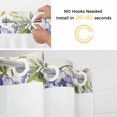 thumbnail image 2 of Purple Flower No Hooks Shower Curtain with Snap-in Liner Watercolor Purple Wisteria Floral Butterfly Vintage Linen Texture Shower Curtains for Bathroom, Waterproof, Easy Install, Washable 72"x96", 2 of 9