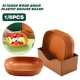 thumbnail image 3 of Kitchen Wood Grain Plastic Square Board Afternoon Tea Fruit Plate Tea Plate U υ. M3E8, 3 of 6