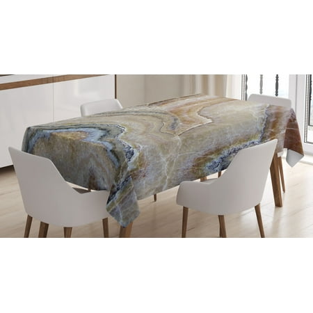 

Marble Tablecloth Surreal Onyx Stone Surface Pattern with Nature Details Artistic Picture Rectangular Table Cover for Dining Room Kitchen 60 X 90 Inches Cinnamon Grey Tan Beige by Ambesonne