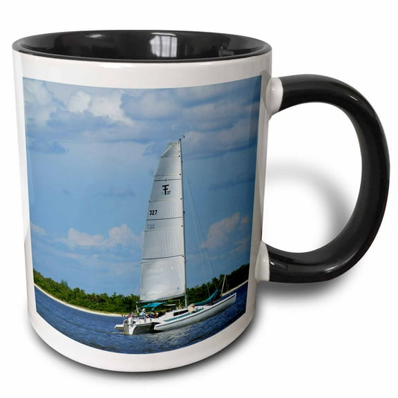 3drose, Catamaran Sails, 11oz Two-tone Black Mug