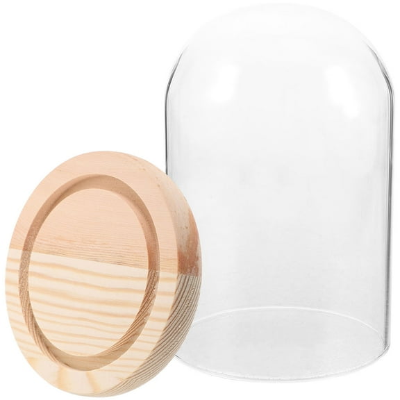 TINKSKY Glass Display Dome with Cover, Elegant Storage Holder for Collectibles, 1 Piece