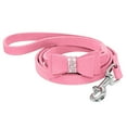 thumbnail image 2 of Bling Rhinestone Diamonte Dog Leash Bowknot Suede Leather Cat Puppy Walking Leash, 2 of 5