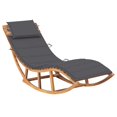 thumbnail image 1 of vidaXL Rocking Sun Lounger with Cushion Solid Teak Wood, 1 of 12