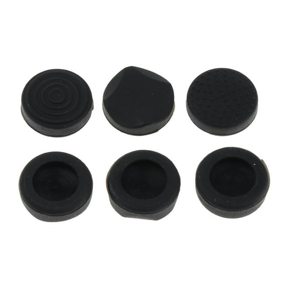 6 Pieces Analog Stick Caps Thumb Grips Controller Cover Black Silicone for Playstation PS Vita PSV1000 2000