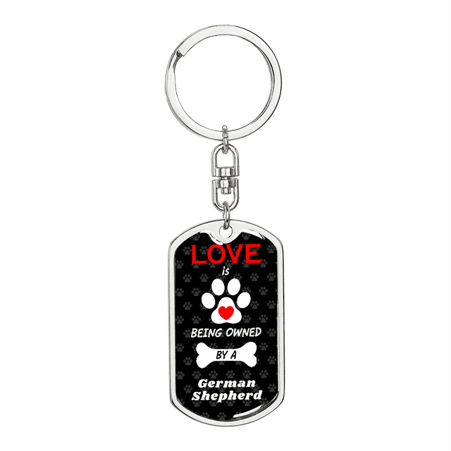 Berger Allemand en Acier Inoxydable Ou 18k or Premium Pivotant Chien Porte-Clés