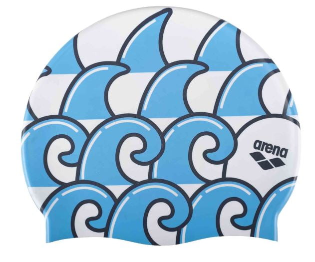 Arena Poolish 2 Silicone Swim Cap in Wave White, One Size Fits All