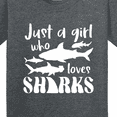thumbnail image 4 of Inktastic Just a Girl Who Loves Sharks Youth T-Shirt, 4 of 5