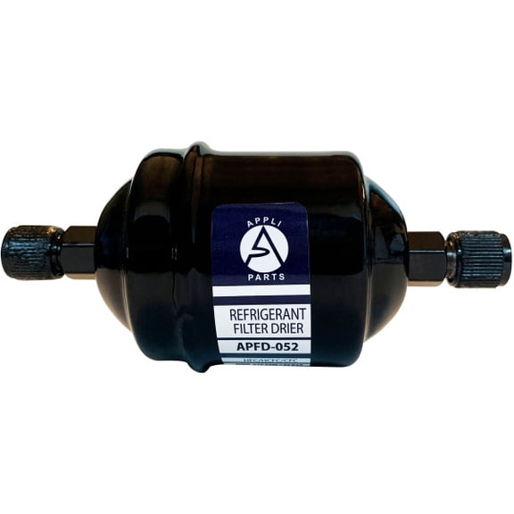 Appli Parts APFD-052 1/4 in Liquid Line Refrigerant AC Filter Drier hvac Refrigeration 052 SAE Flare connection universal unidirectional 4-1/2 in long 2 in wide
