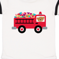 thumbnail image 3 of Inktastic Valentine Fire Truck Heart Bear Gift Baby Boy or Baby Girl Bodysuit, 3 of 4