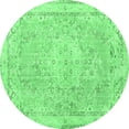 thumbnail image 1 of Ahgly Company Indoor Round Medallion Emerald Green Traditional Area Rugs, 3' Round, 1 of 4