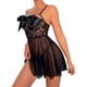 thumbnail image 1 of Conjunto de Lencería Sexy Gibobby para Mujer Bralette de Encaje Cruzado Brasier y Bragas(Negro, XXG), 1 of 5