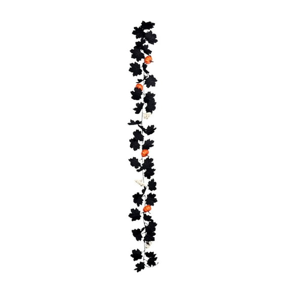 JVBTVB Spooky Halloween Garland with Pumpkin, Skeleton Hands & Maple Leaves - 68.9in/78.74in Fall Decor for Door, Mantel, Staircase - Reusable Holiday Party Decoration