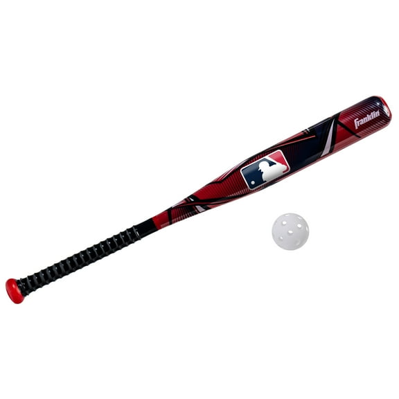 Franklin Sports Kids MLB Slammin' Baseball Bat & Ball Set - Youth Plastic Baseball Bat   Ball - Fun Backyard Toy for Boys   Girls - 30" Pro Style - For Kids Ages 3  - Red
