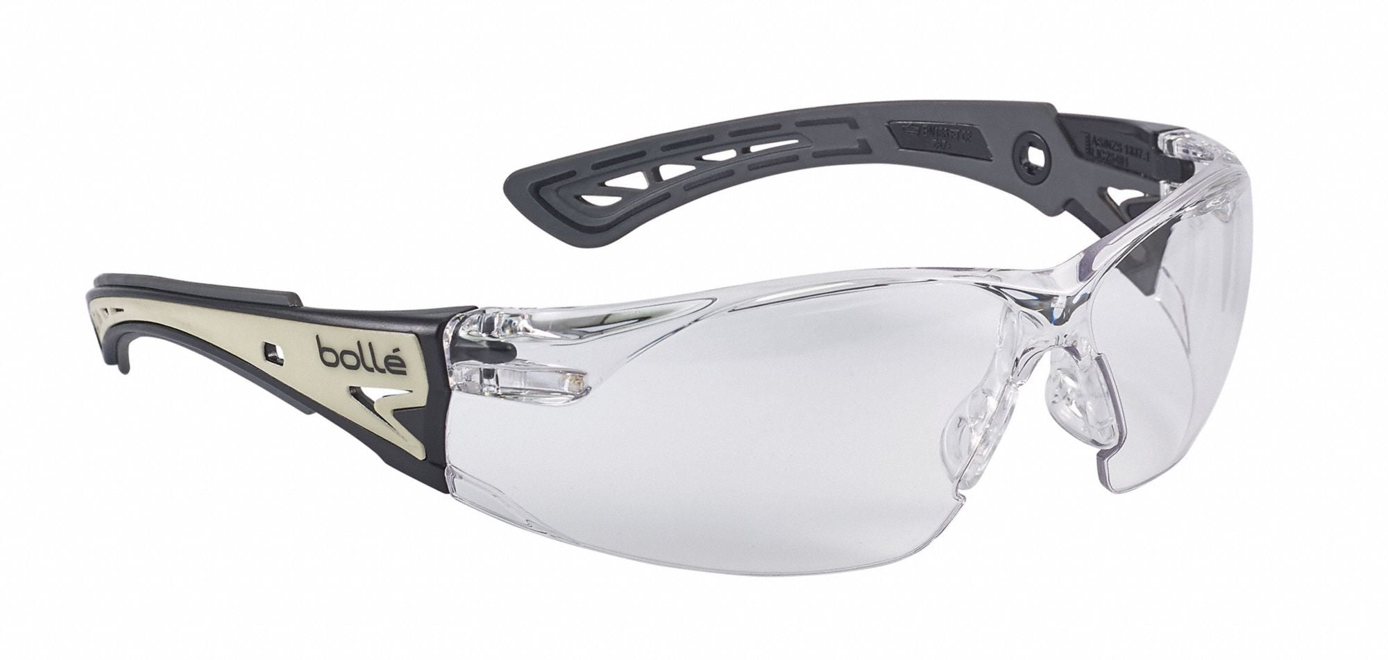 Black Frame ScratchCoat Encon Veratti V6 Wraparound Safety Glasses Gray Lens 