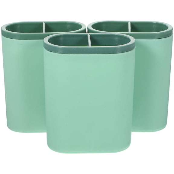 PTOOTP Desk Organizer Pen Holder Set Light Green Plastic for Home 3Pcs