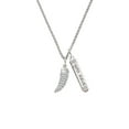 thumbnail image 2 of Delight Jewelry Silvertone Large Crystal Sabre Tooth Silvertone Live the Life You Have Imagined Bar Charm Necklace, 23", 2 of 4