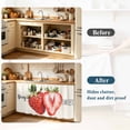thumbnail image 4 of Strawberry Sink Skirt 11"Wx13"L, Dustproof Under Sink Curtain with Self Adhesive Tape, Red Summer Fruits Green Botanical Cabinet Curtain Cover for Bathroom Vanity, RV, Kitchen Cabinet Storage Shelf, 4 of 9