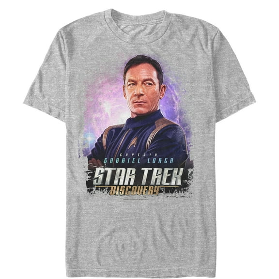 Men's Star Trek: Discovery Captain Lorca Side Profile Pose  Graphic Tee Athletic Heather 2X Large