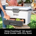 thumbnail image 3 of Ninja FrostVault 50-Qt Hard Cooler with Cold Dry Zone, Integrated Fridge-Temp Dry Storage Drawer, Premium Heavy-Duty Insulated Cooler, Keeps Ice for Days, FB151WH Cloud White, 3 of 9