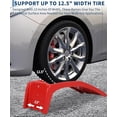 thumbnail image 2 of 8" Lift Solid Steel Car Ramp 8000 Lbs Capacity, 2000 Lbs Per Ramps, Heavy Duty Truck Ramps for Car Repair or Vehicle Maintenance, 2 Pack Car Ramps, Red, 2 of 9