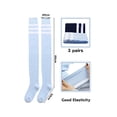 thumbnail image 3 of CutiePlusU Cotton 3 Striped Knee High Socks Extra Long Thigh High Stripe Socks Daily Wear Cosplay for Woman 2 pairs Pack, 3 of 5