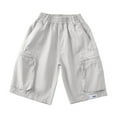 thumbnail image 3 of Boys Shorts Elastic Waist Drawstring Pull-On Shorts for Teens Boys Shorts Size 7-8 Years, 3 of 8